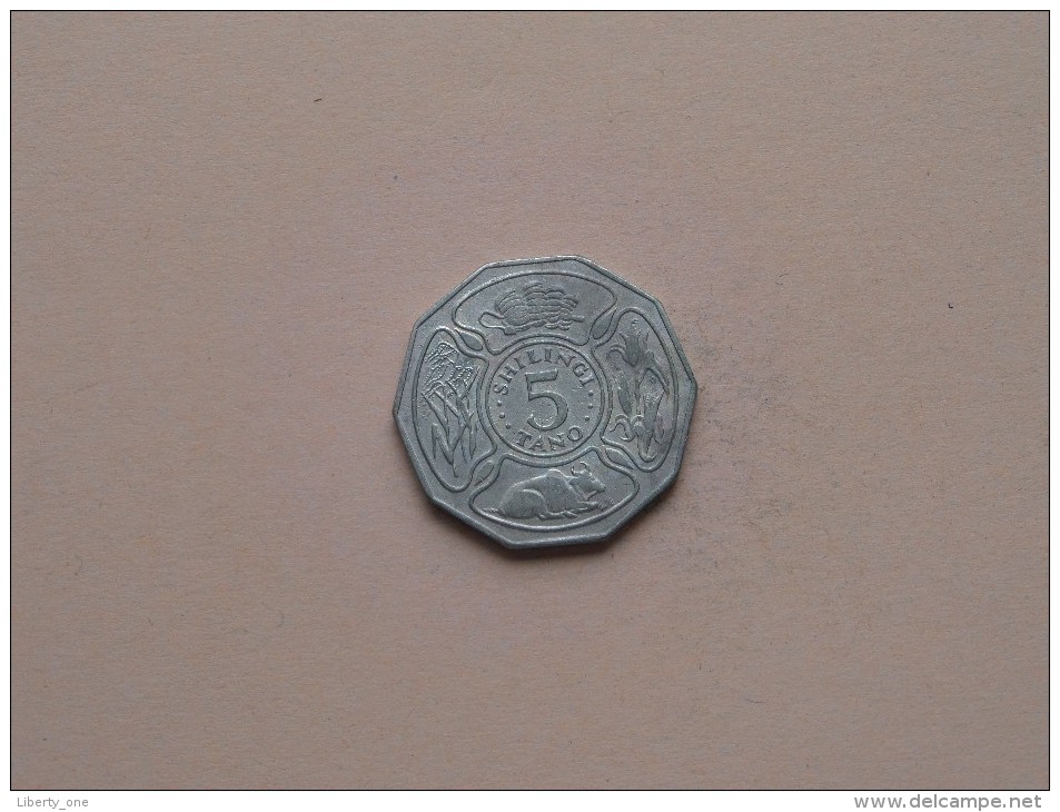 1972 - 5 Shiligi Tano - KM 6 ( Uncleaned Coin / For Grade, Please See Photo ) !! - Tanzania