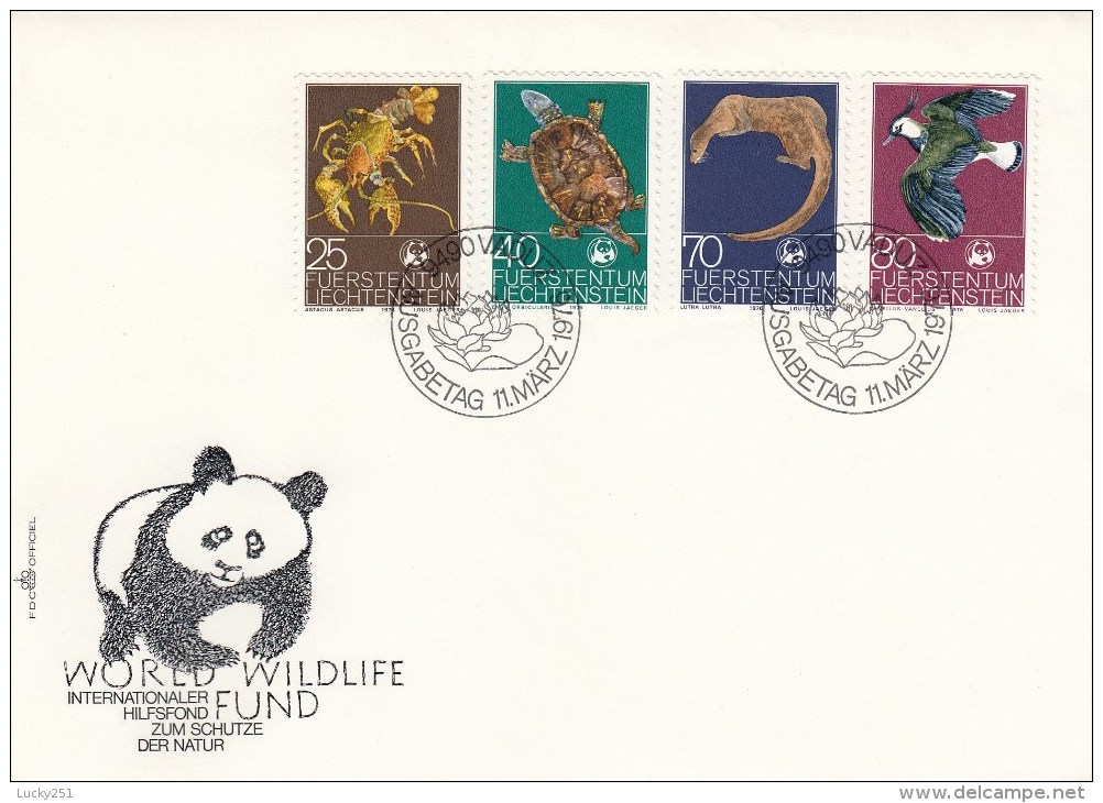 Liechtenstein - Année 1976 - Faune - FDC - YT 587/590 - Lettres & Documents