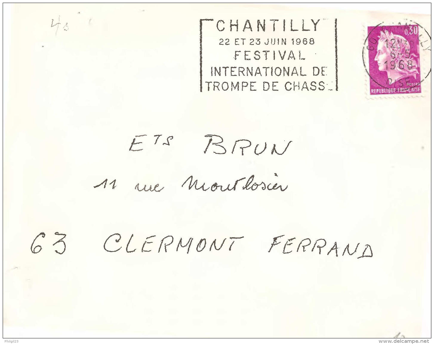 FRANCE -  CHANTILLY 1968 - FESTIVAL INTERNATIONAL DE TROMPE DE CHASSE - Musique