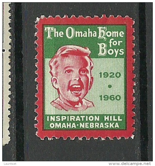 USA 1960 Poster Stamp Omaha Home For Boys Charity Wohlfahrt - Vignetten (Erinnophilie)