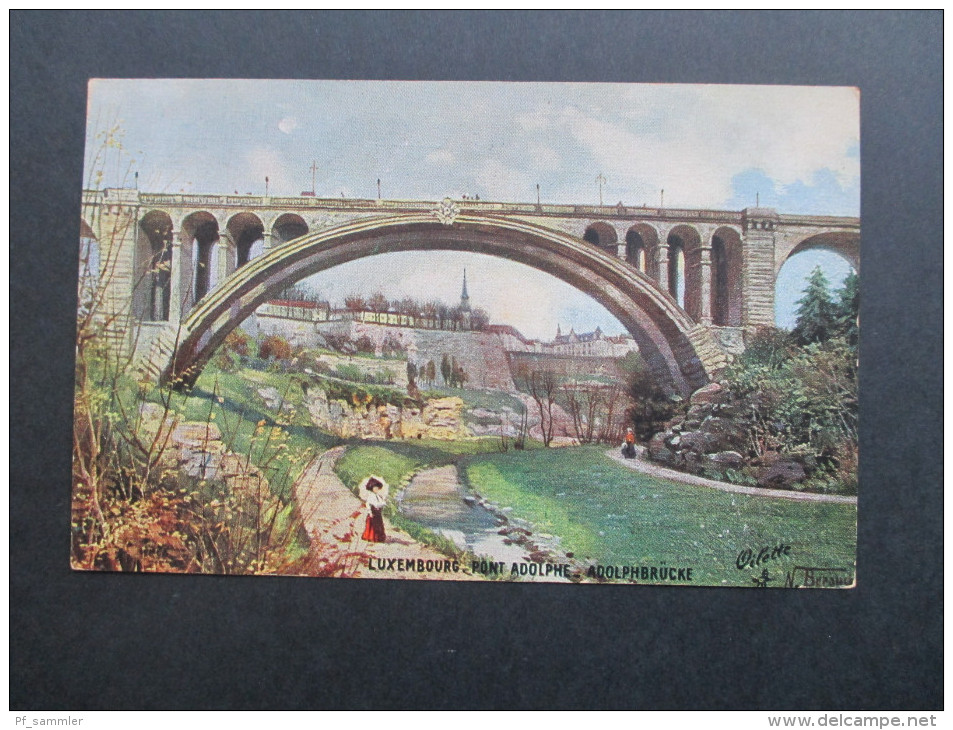 AK / Künstlerkarte Luxemburg 1912 Pont Adolphe - Adolphbrücke. Oilette. Tuck's PostkarteNo 737. Esch Sur Alzette - Luxemburg - Stadt