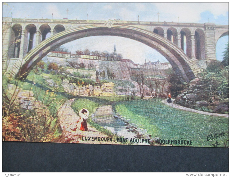 AK / Künstlerkarte Luxemburg 1912 Pont Adolphe - Adolphbrücke. Oilette. Tuck's PostkarteNo 737. Esch Sur Alzette - Luxemburg - Stadt