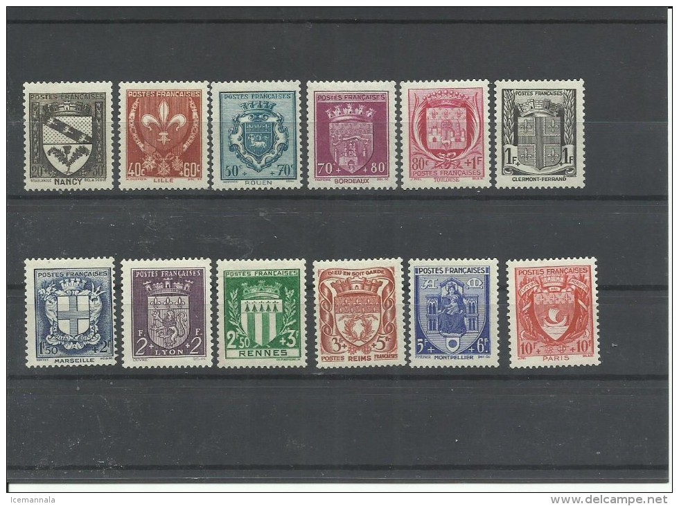 FRANCIA  YVERT 526/37   MNH  ** - 1941-66 Coat Of Arms And Heraldry