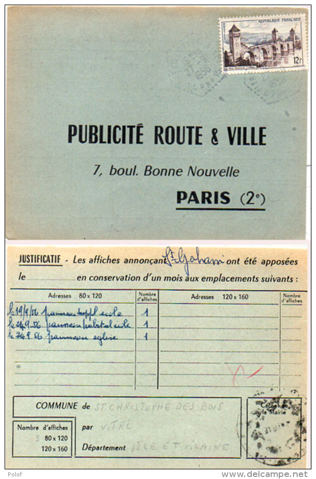Publicité Route Et Ville Paris - Commune Saint- Christophe Des Bois (35)     (87647) - Publicité