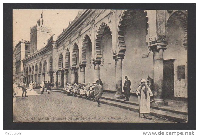 DF / ALGÉRIE / ALGER / MOSQUÉE DJEMAA DJEDID - RUE DE LA MARINE / ANIMÉE - Alger