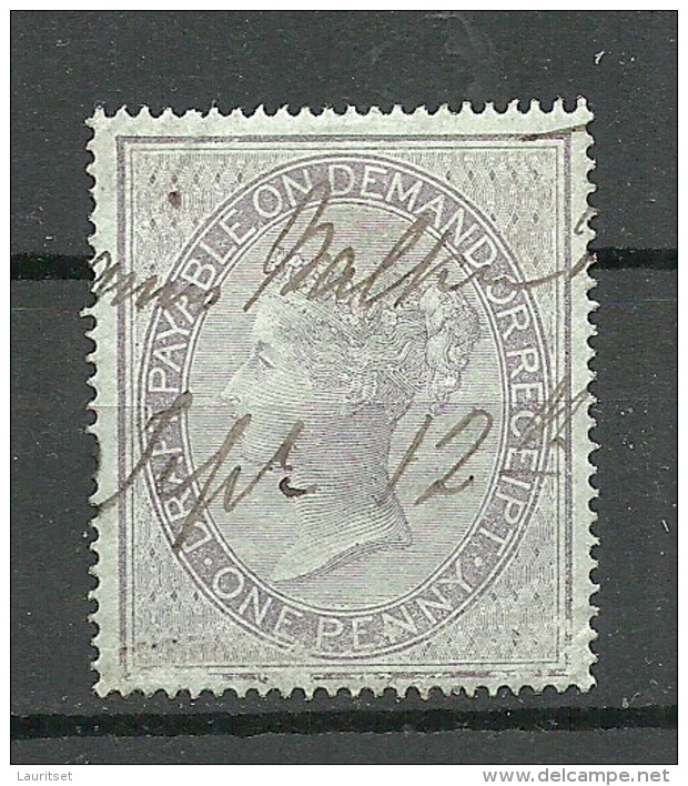 Great Britain Old Revenue Tax Stamp Queen Victoria Payable On Demand O - Service