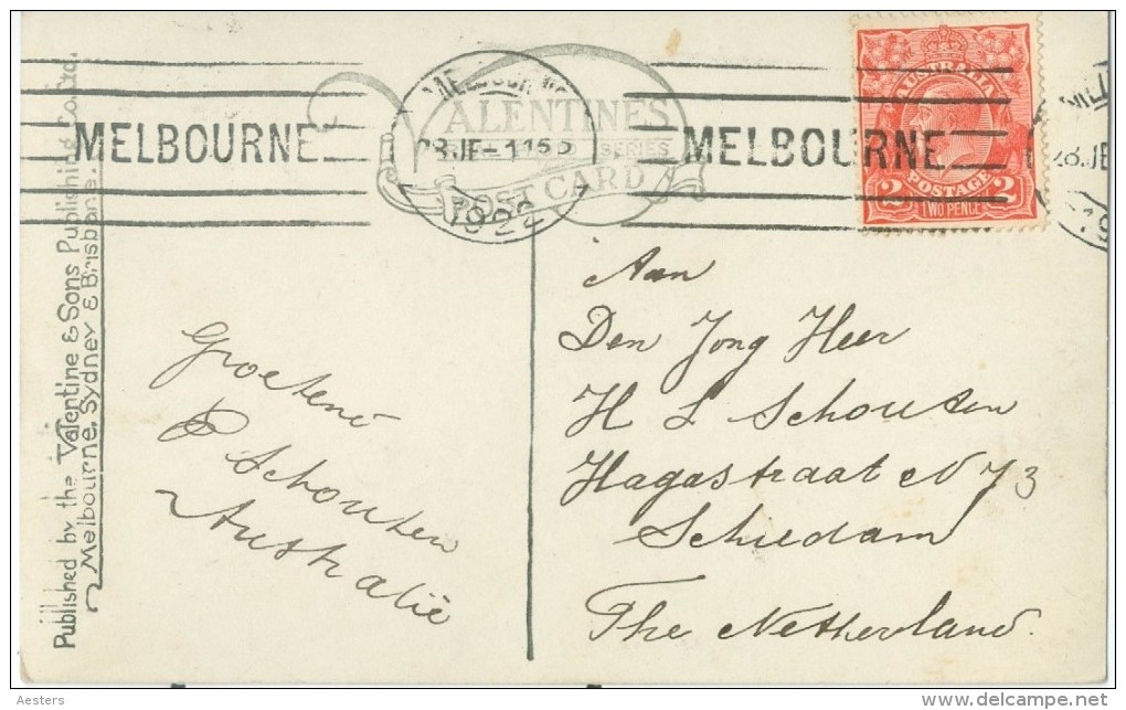 Melbourne 1922: A Pretty Path In The Gardens - Circulated With Stamp. (Valentine & Sons) - Melbourne