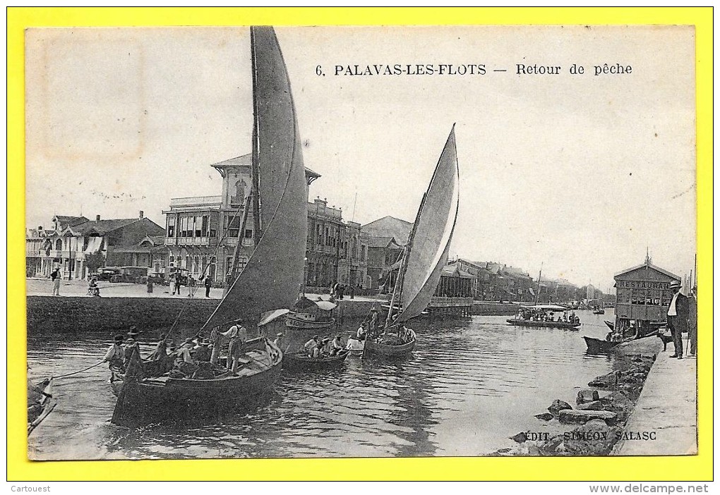 CPA 34 PALAVAS Les FLOTS  Retour De La Pêche Avec Barques Pêcheurs   1923 ( Trés Peu Commune ) - Palavas Les Flots