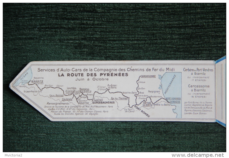 Publicité Du Service D´Autocar De La Route Des Pyrénées Y Compris Traversée  PORT VENDRES - ALGER - Publicités