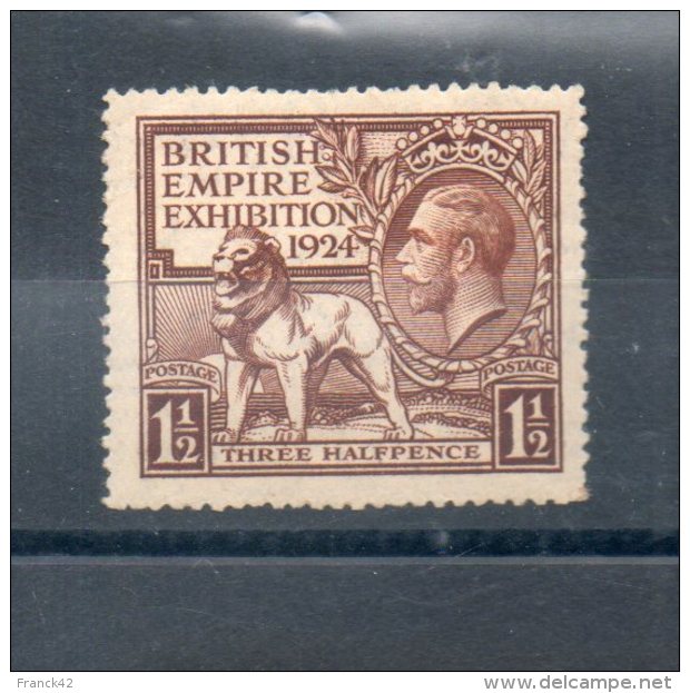 Grande Bretagne. British Empire Exposition 1924. 1 1/2 - Neufs