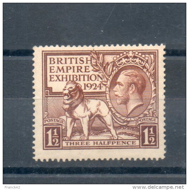 Grande Bretagne. British Empire Exposition 1924. 1 1/2 - Unused Stamps