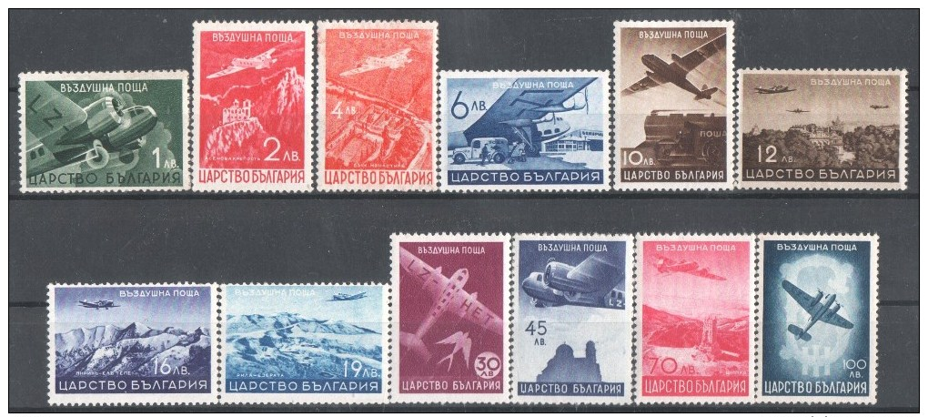 54-181  // BG -1940  AIRPLANES Over BULGARIA - LUFTPOST - SATZ  Mi 377/388 **  Lux Quality !! - Nuevos