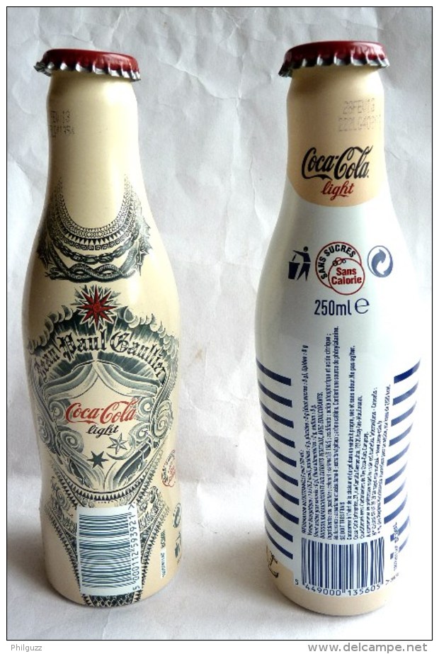 2 BOUTEILLES COLLECTOR JEAN PAUL GAULTIER - COCA COLA Vides Avec Bouchons - Soda