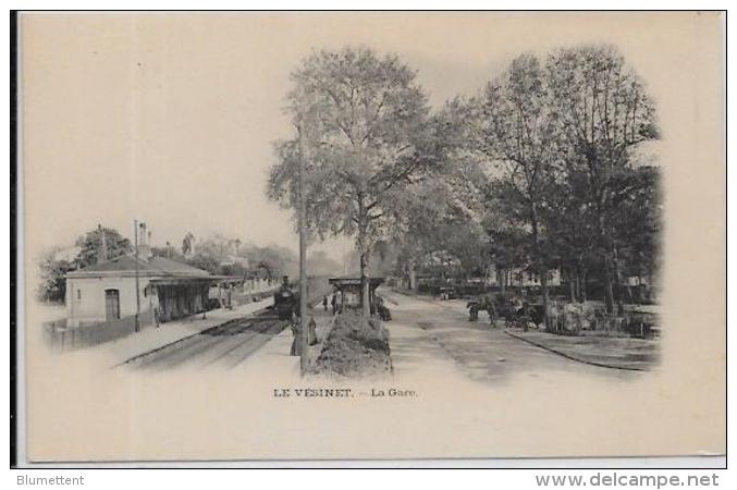 CPA Yvelines Le Vésinet  La Gare Chemin De Fer Train écrite - Le Vésinet