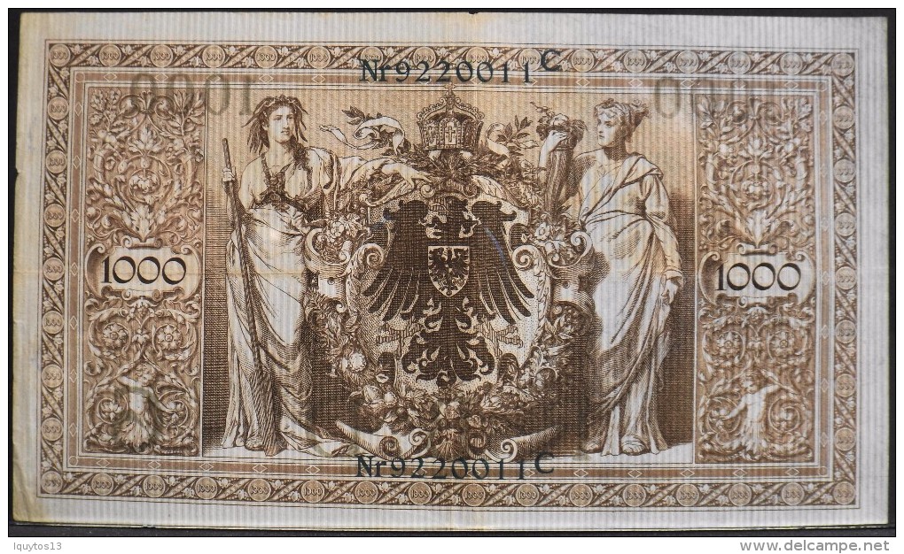 ALLEMAGNE - Reichsbanknote - 1 BILLET De BANQUE De 1000 Mark N° Nr 9220011C - Berlin Le 21 Avril 1910 - - 1000 Mark