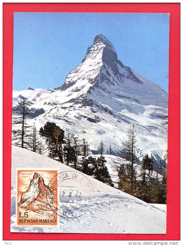 Carte Maximum - Saint Marin - Montagne - Mont Cervin - Lettres & Documents