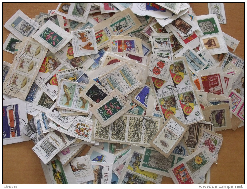 LOT 1 KG  KILOWARE ALLEMAGNE ORIENTALE DDR SUR FRAGMENTS TOUTES PERIODES - Vrac (min 1000 Timbres)