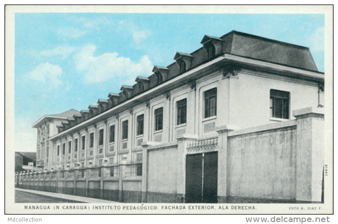 NI MANAGUA / Instituto Pedagogico, Fachada Exterior Ala Derecha / CARTE COULEUR - Nicaragua