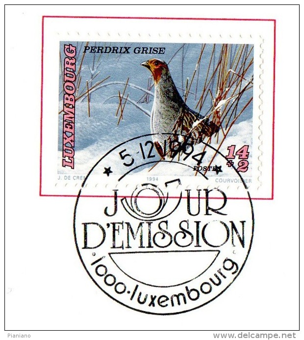 PIA - LUSSEMBURGO - 1994 : Francobollo Di Beneficenza : Pernice Grigia -  (YV 1303) - Pernice, Quaglie