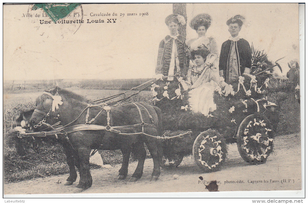 Ville De LEMBEYE - Cavalcade Du 29 Mars 1908 - Une Voiturette LOUIS XV I    PRIX FIXE - Lembeye