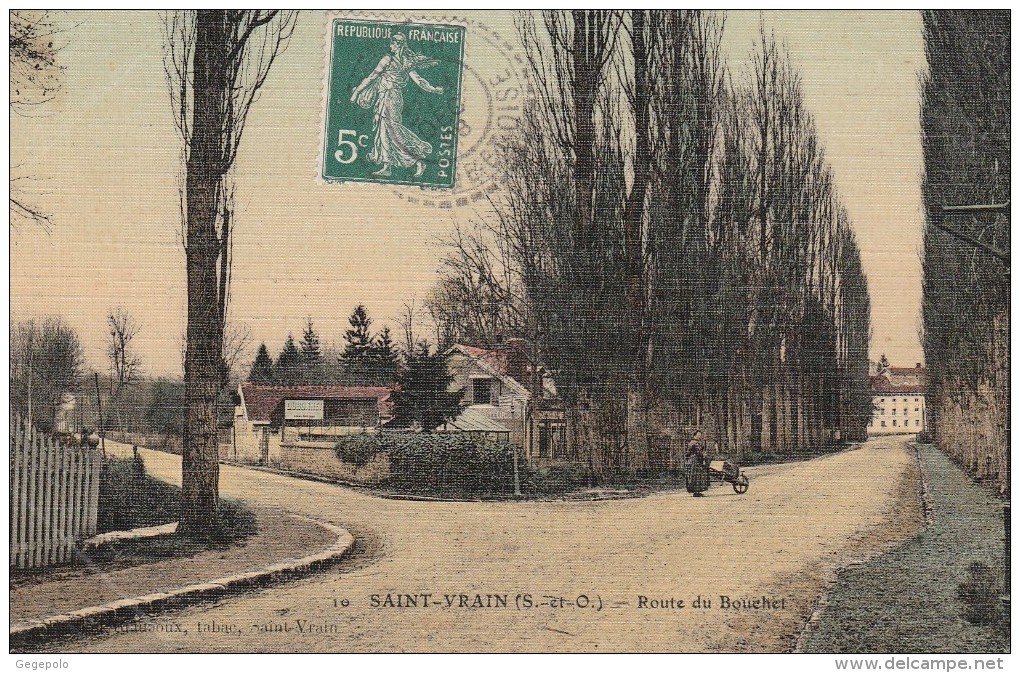 SAINT-VRAIN -  Route Du Bouchet ( Carte Toilée ) - Saint Vrain