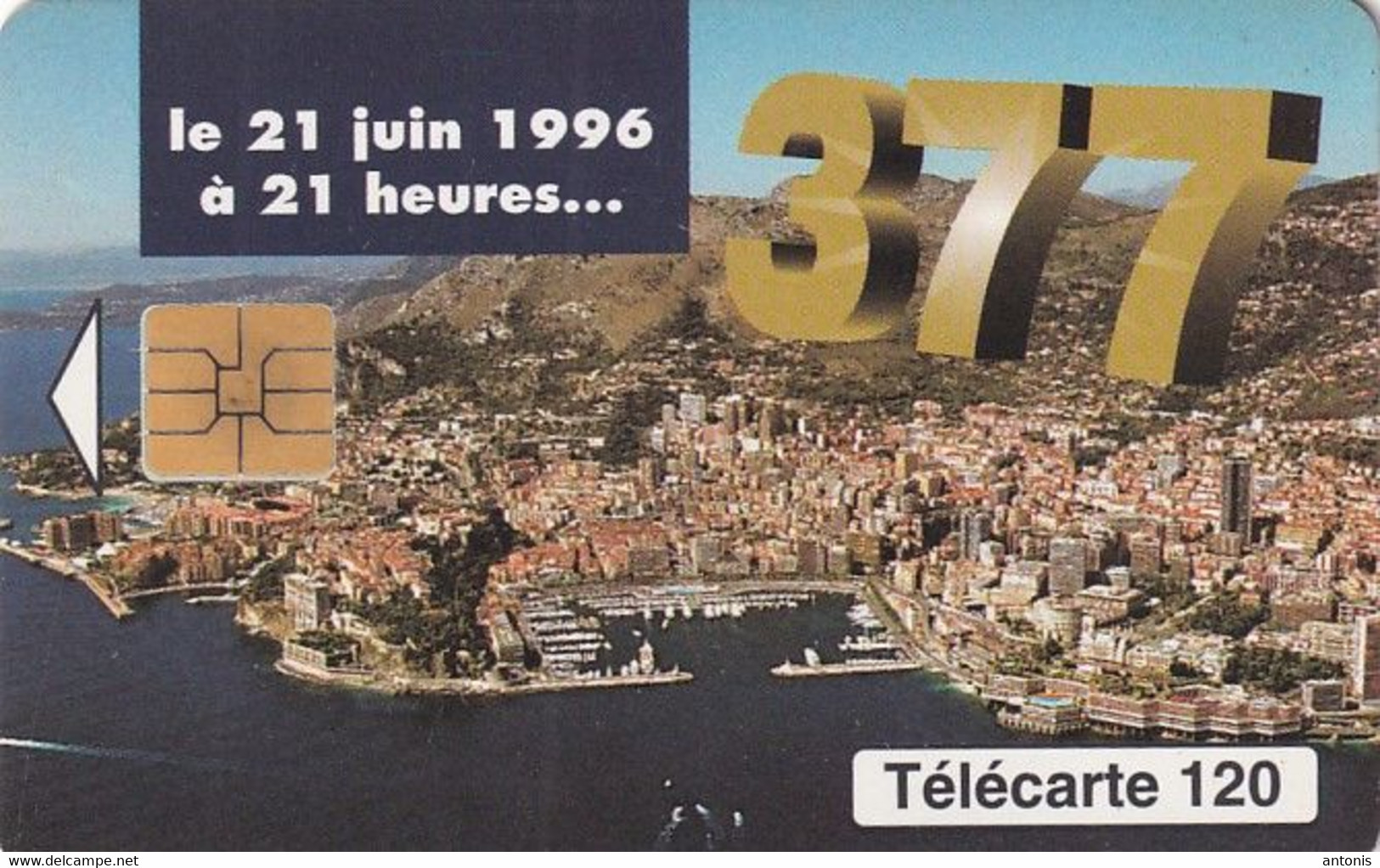 MONACO - View Of Monaco, 377 Changement De Numerotation(120 Units), CN : A66118468, 06/96, Used - Monaco