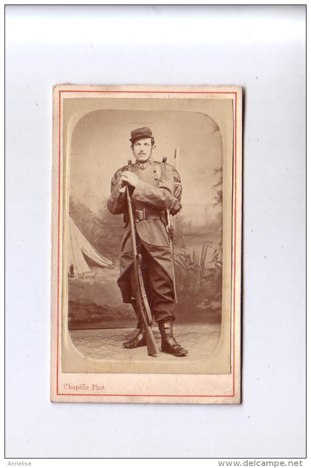 Photo CDV Militaire Fantassin 1874 Photographe Chapelle Paris - Old (before 1900)