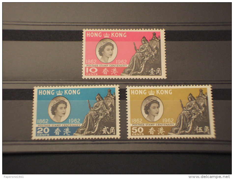 HONG KONG - 1962 CENTENARIO 3 VALORI - NUOVI(++) - Unused Stamps