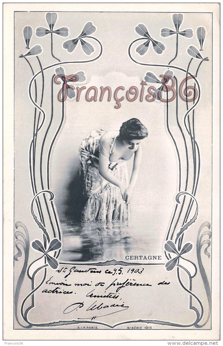 CPA Jolie Fille - Frau - Lady - Jeune Fille Certagne Théatre De Paris - Art Nouveau 1903 - Artiesten