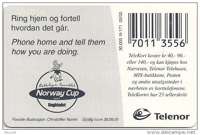 Norway - Telenor - Norway Cup 2000 - N-171 - SN C04139542 - 05.2000, 19.963ex, Used - Noorwegen