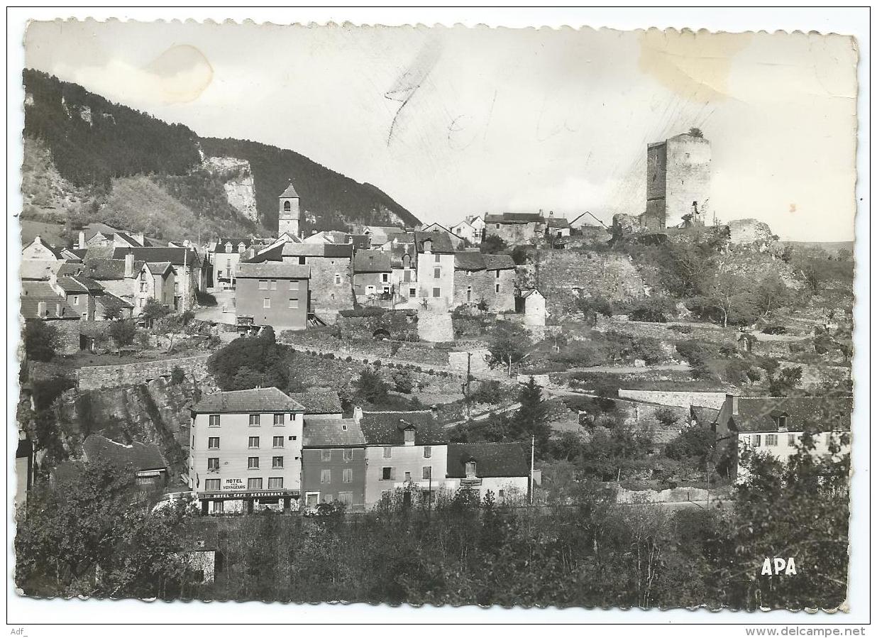 CPSM CHANAC, HOTEL CAFE RESTAURANT DES VOYAGEURS, VUE GENERALE DES VOYAGEURS PRISE DU SACRE COEUR, LOZERE 48 - Chanac