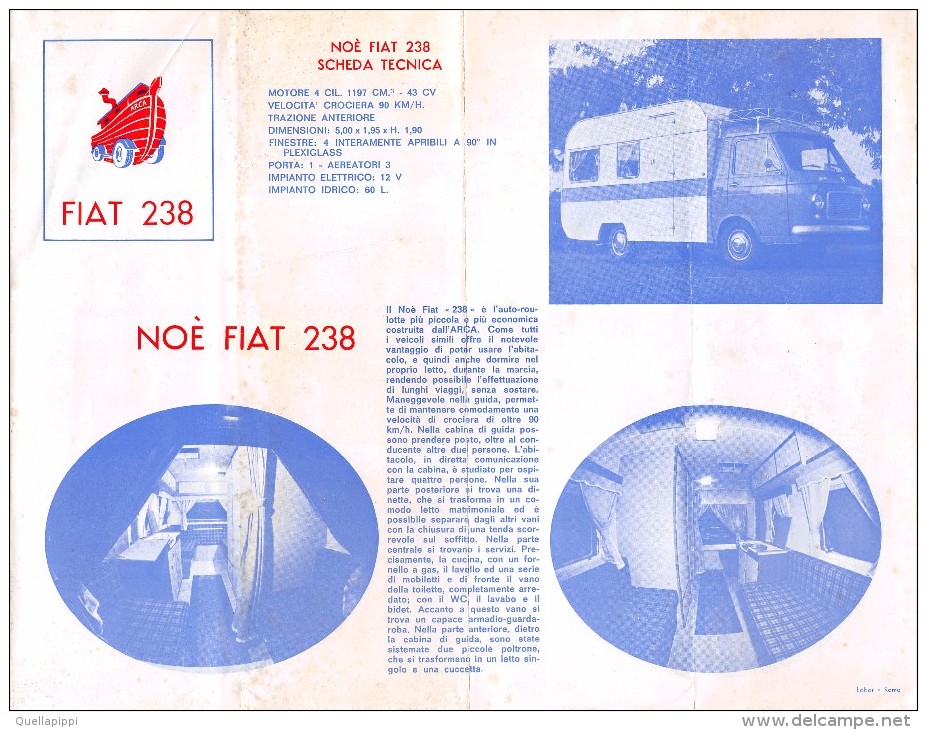 04300 "AUTO-ROULOTTE - NOE LANCIA SUPER JOLLY - NOE FIAT 625 - NOE FIAT 238 - NOE FORD TRANSIT" PUBBL. ORIGINALE - Pubblicitari