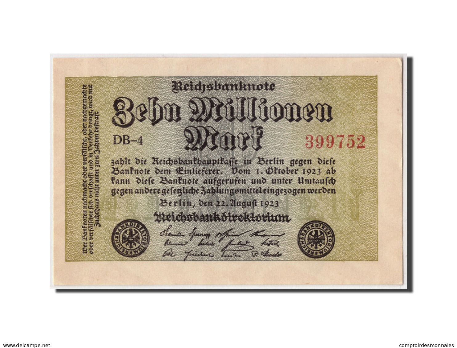 Billet, Allemagne, 10 Millionen Mark, 1923, 1923-08-22, KM:106a, SPL - 10 Millionen Mark