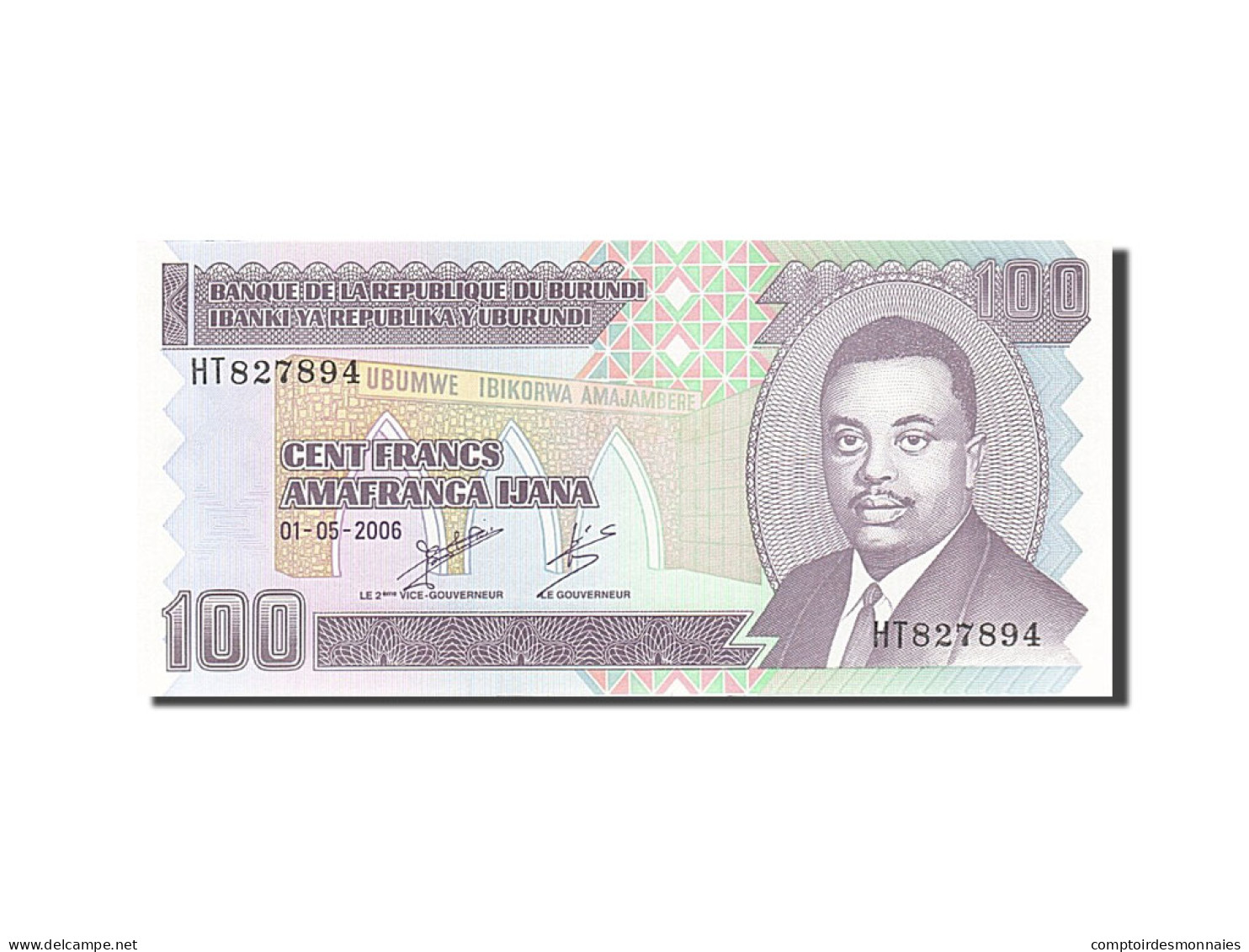 Billet, Burundi, 100 Francs, 1993, 2006-05-01, KM:37e, NEUF - Burundi