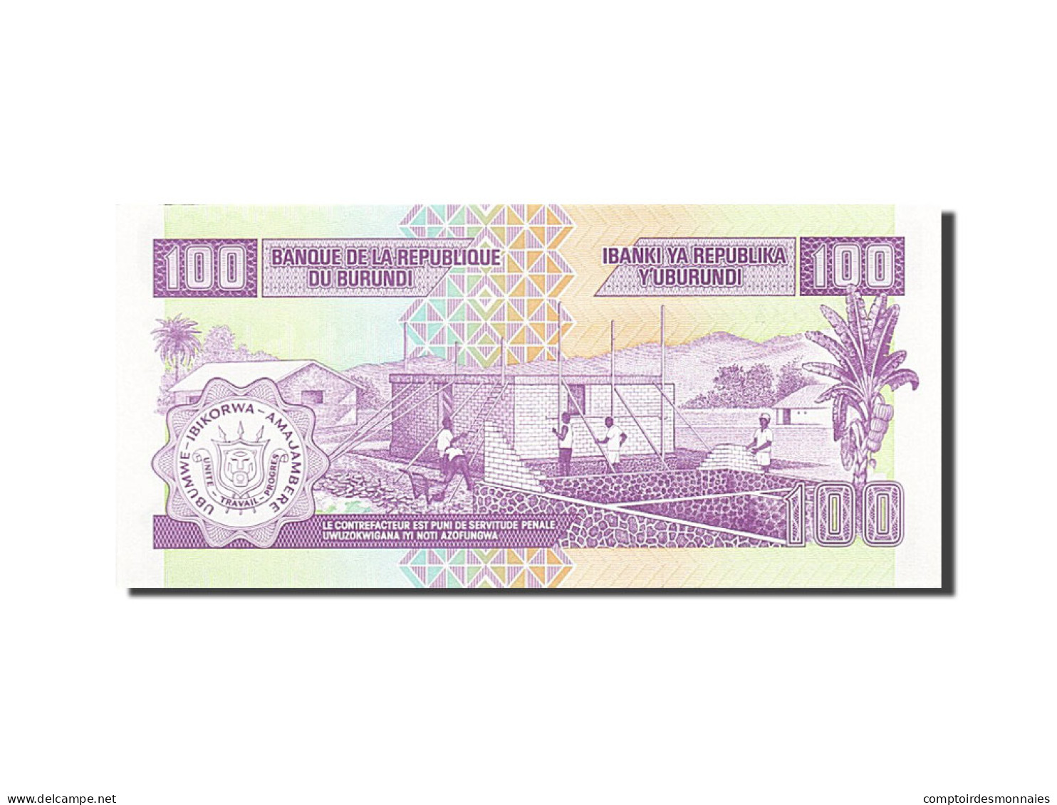 Billet, Burundi, 100 Francs, 1993, 2006-05-01, KM:37e, NEUF - Burundi