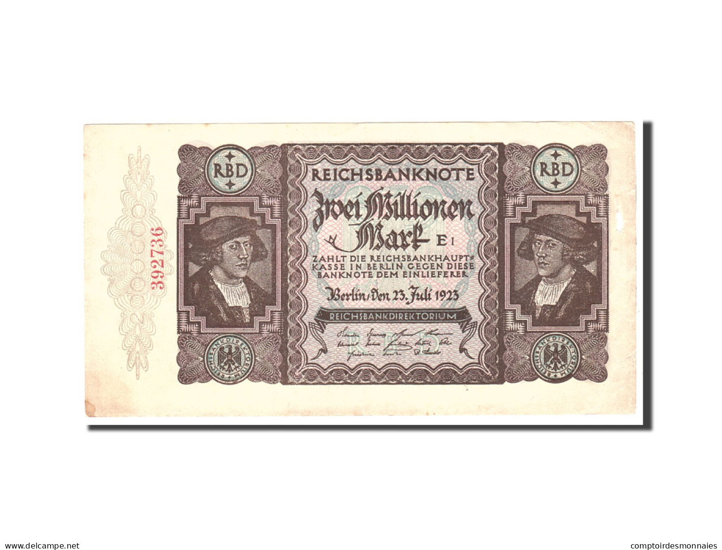 Billet, Allemagne, 2 Millionen Mark, 1923, 1923-07-23, KM:89a, TTB - 2 Millionen Mark