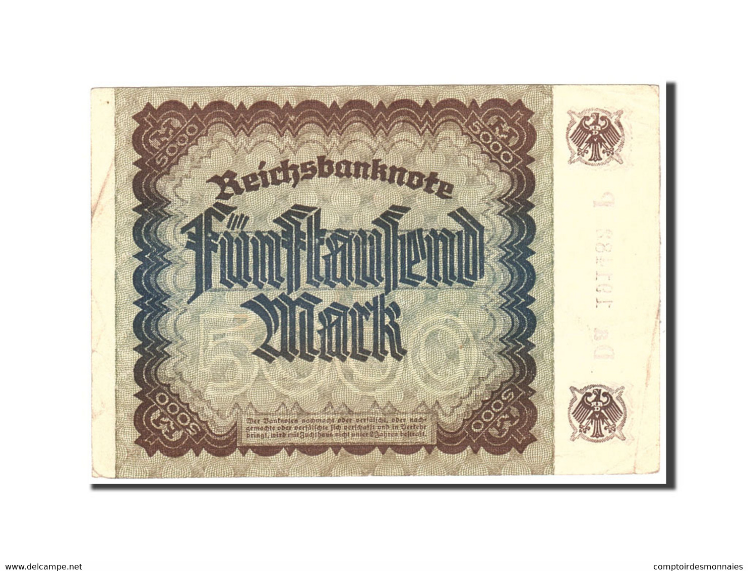 Billet, Allemagne, 5000 Mark, 1922, 1922-12-02, KM:81b, TTB - 5.000 Mark