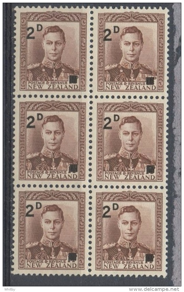 New Zealand 1941 2p King George VI Issue #243  MNH  Block Of 6 - Unused Stamps