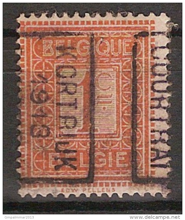 PELLENS Type Cijfer Nr. 108 Voorafgestempeld Nr. 2155 Positie B   KORTRIJK 1913 COURTRAI  ; Staat Zie Scan ! - Rolstempels 1910-19