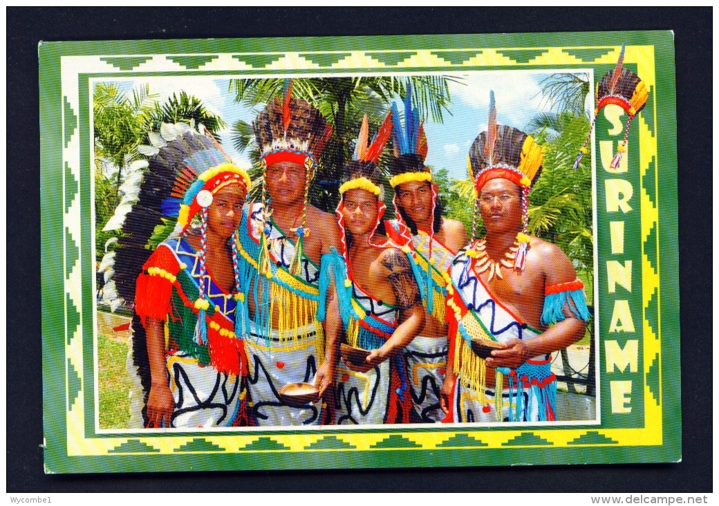 SURINAM  -  World Indigenous Day  Arowak Cultural Group   Used Postcard As Scans - Surinam