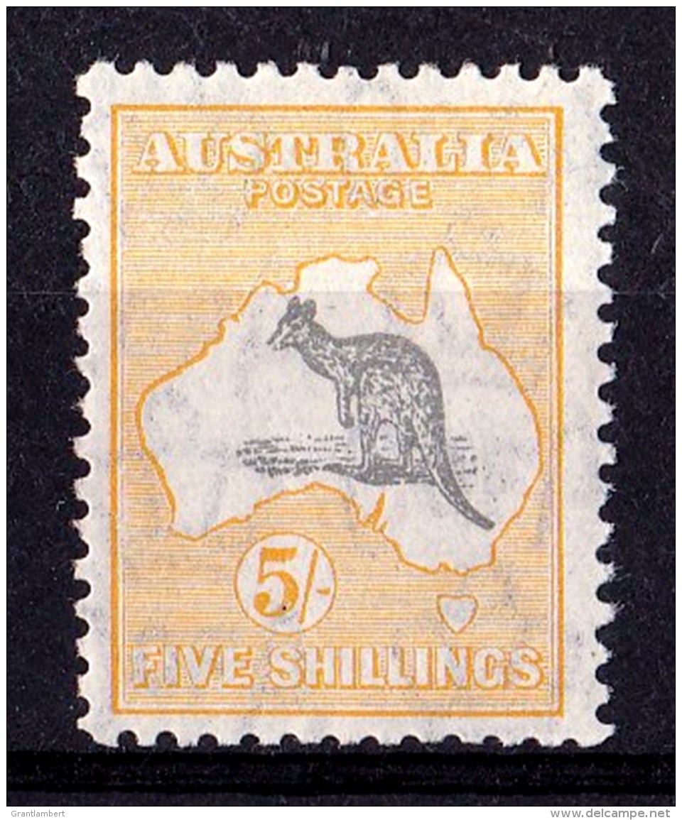 Australia 1932 Kangaroo 5 Shillings C Of A Watermark MH - Listed Variety - Mint Stamps