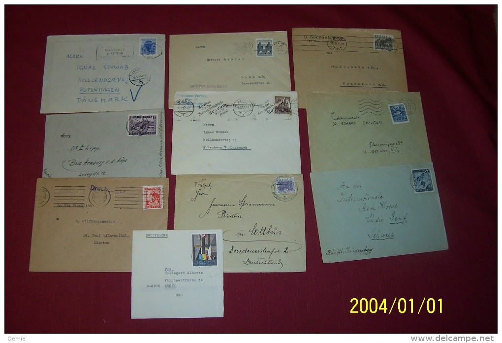 LOT DE 10  LETTRES D´AUTRICHE  DESTINATION DIVERSE  )) LOT 14 - Collections