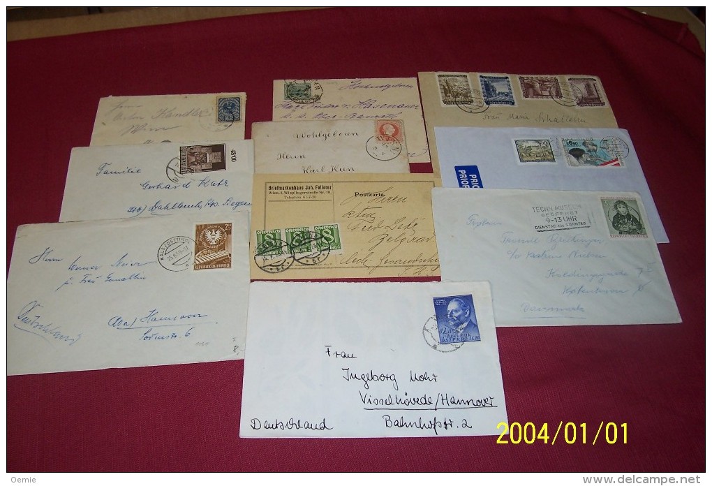 LOT DE 10  LETTRES D´AUTRICHE  DESTINATION DIVERSE  )) LOT 14 - Collections