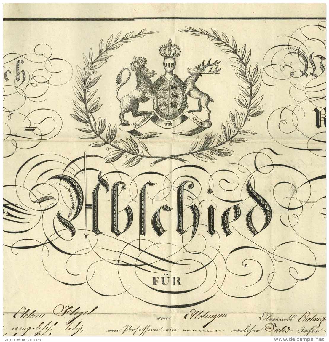 Königreich Württemberg - 5. Infanterie-Regiment - Garnison LUDWIGSBURG 1828 - Aldingen - Historical Documents