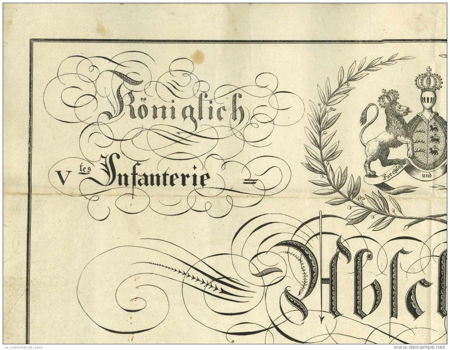 Königreich Württemberg - 5. Infanterie-Regiment - Garnison LUDWIGSBURG 1828 - Aldingen - Historical Documents