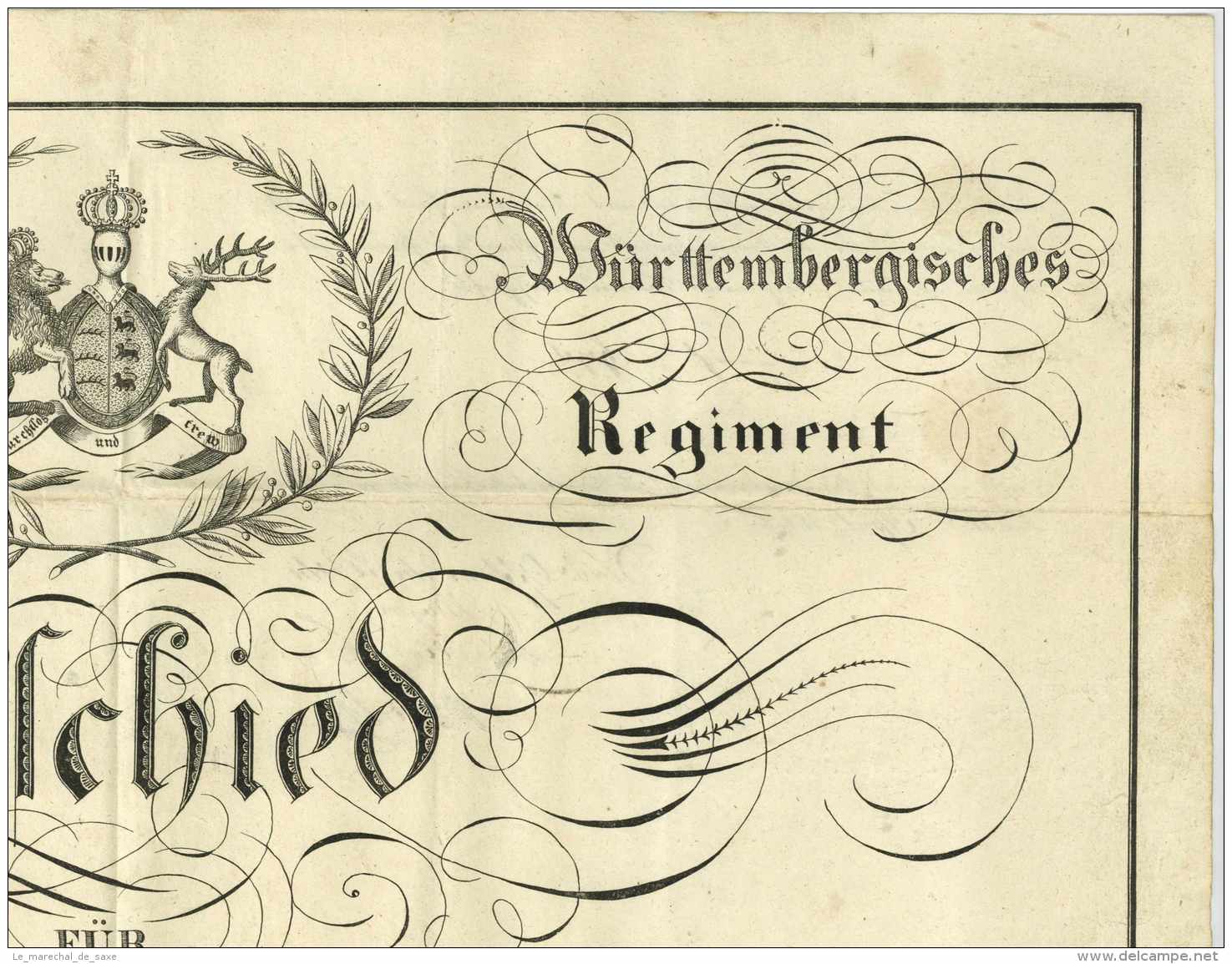 Königreich Württemberg - 5. Infanterie-Regiment - Garnison LUDWIGSBURG 1828 - Aldingen - Historical Documents