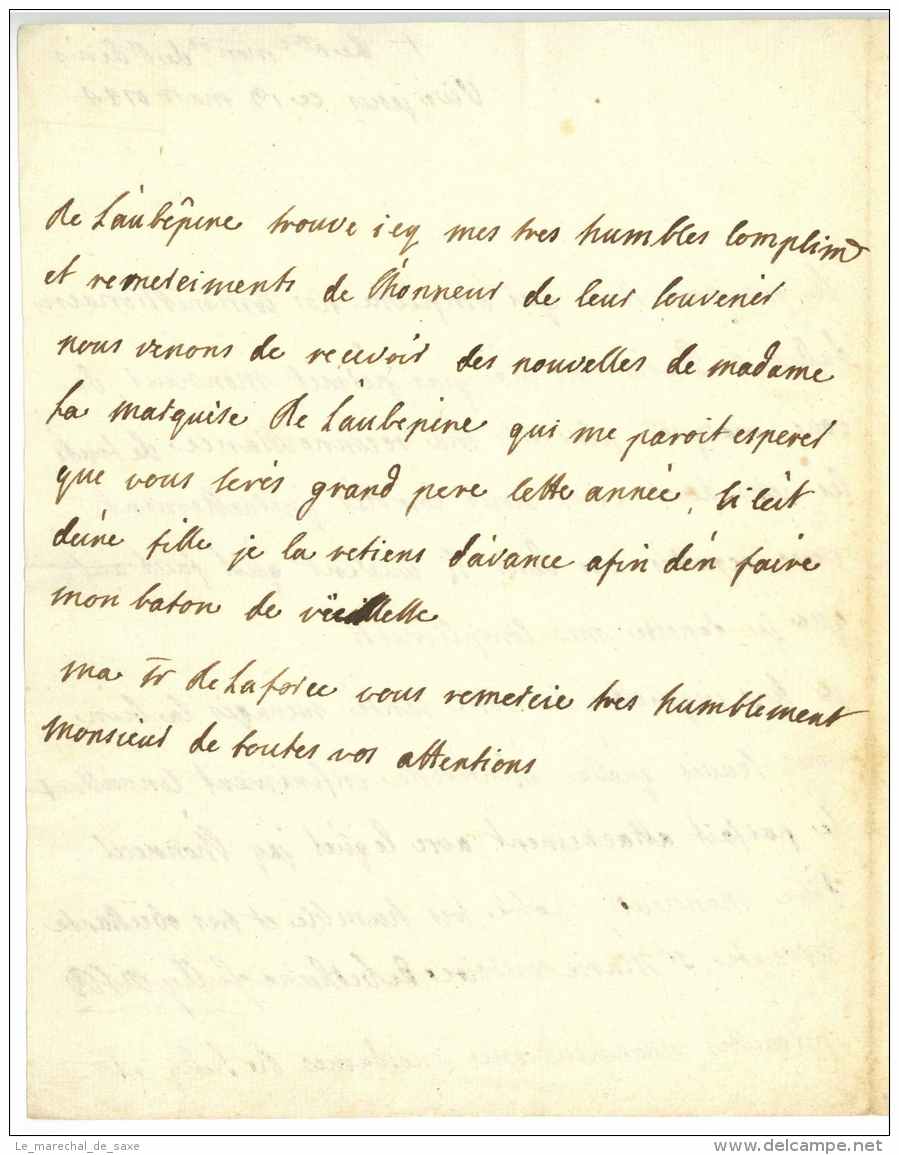 MONASTERE DE SAINT-DENIS &ndash; Sr Marie Victoire De BETHUNE-SULLY - Saint-Denis 1744 - Historical Documents