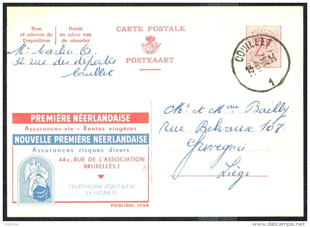 CP Public. N° 1734 " ASSURANCES NOUVELLE PREMIERE NEERLANDAISE " - Circulé / Circulated - 1960. - Publibels