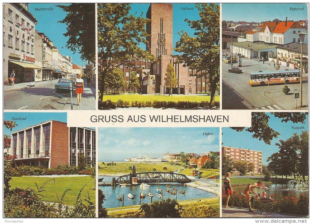 R68 Gruss Aus Wilhelmshaven - Marktstrasse - Rathaus - Bahnhof - Hafen - Stadtbad - Kurpark / Non Viaggiata - Wilhelmshaven