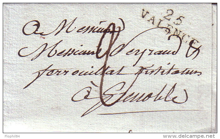 DROME - 25 VALENCE - 24-10-1803 - AVEC TEXTE ET SIGNATURE - TAXE MANUSCRITE 2. - 1701-1800: Précurseurs XVIII